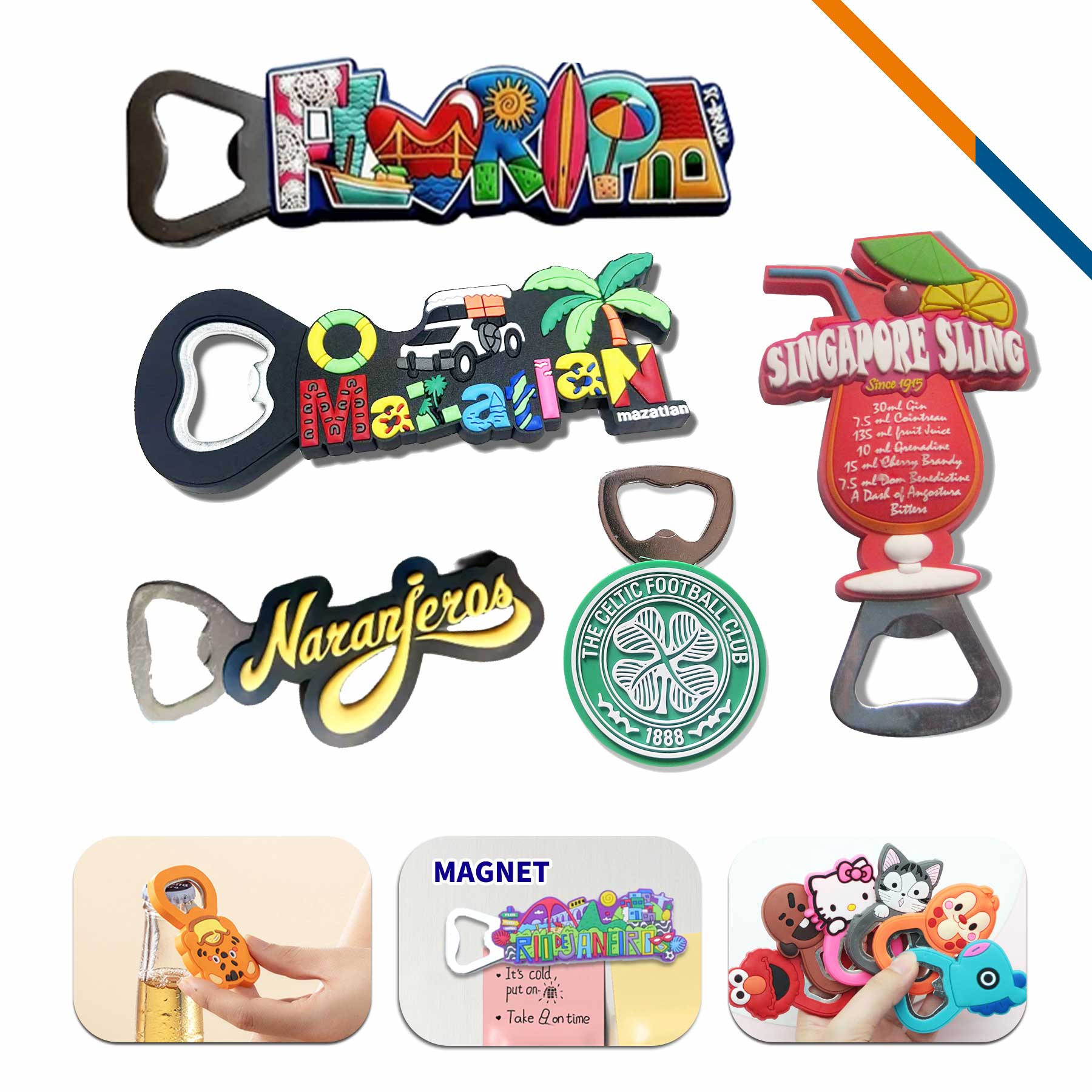 SipMag Custom PVC Fridge Magnet Bottle Opener 2