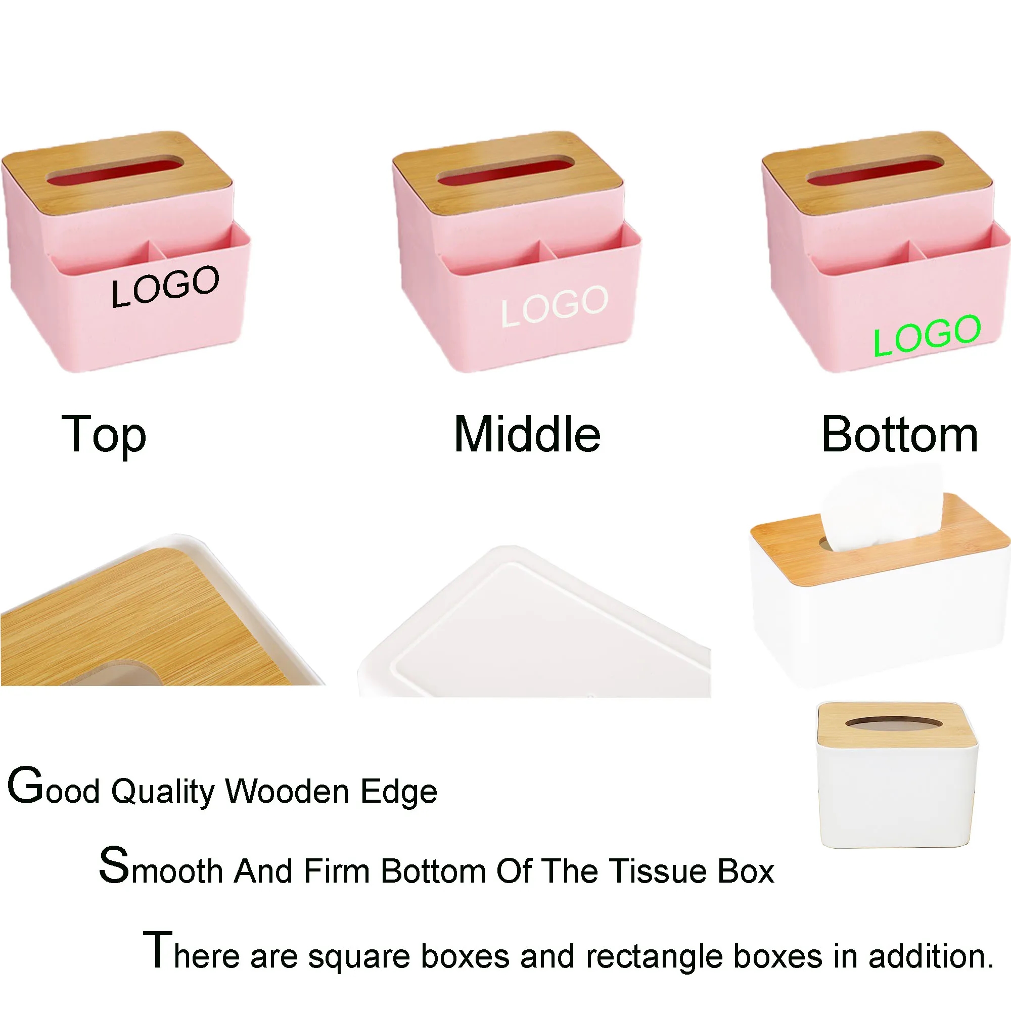 Spot Square Plastic Desktop Tissue Box 2