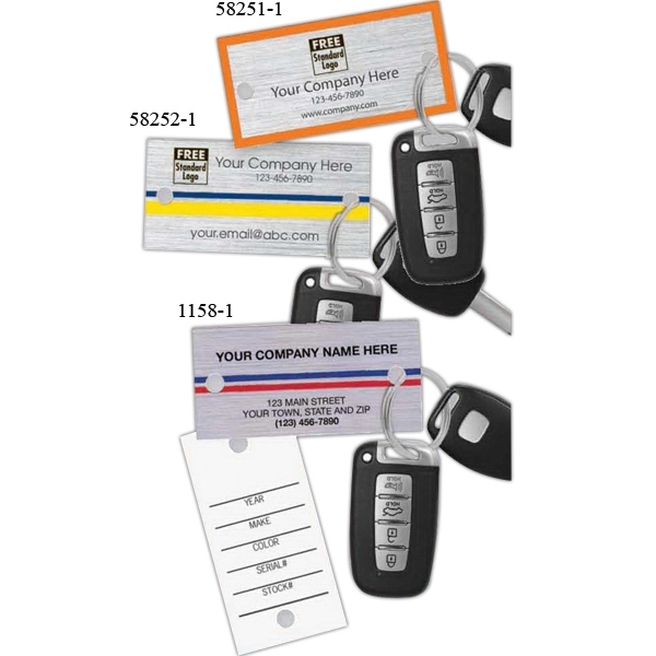 Auto Key Tags - Brushed Chrome 2