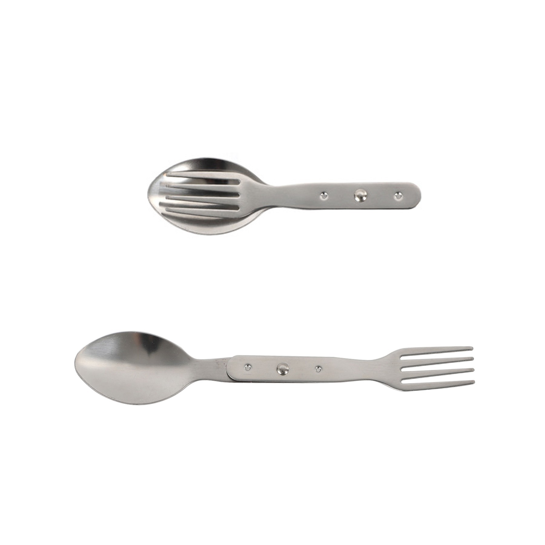 Versatile Stainless Steel Folded Dual Head Spoon And Fork 12