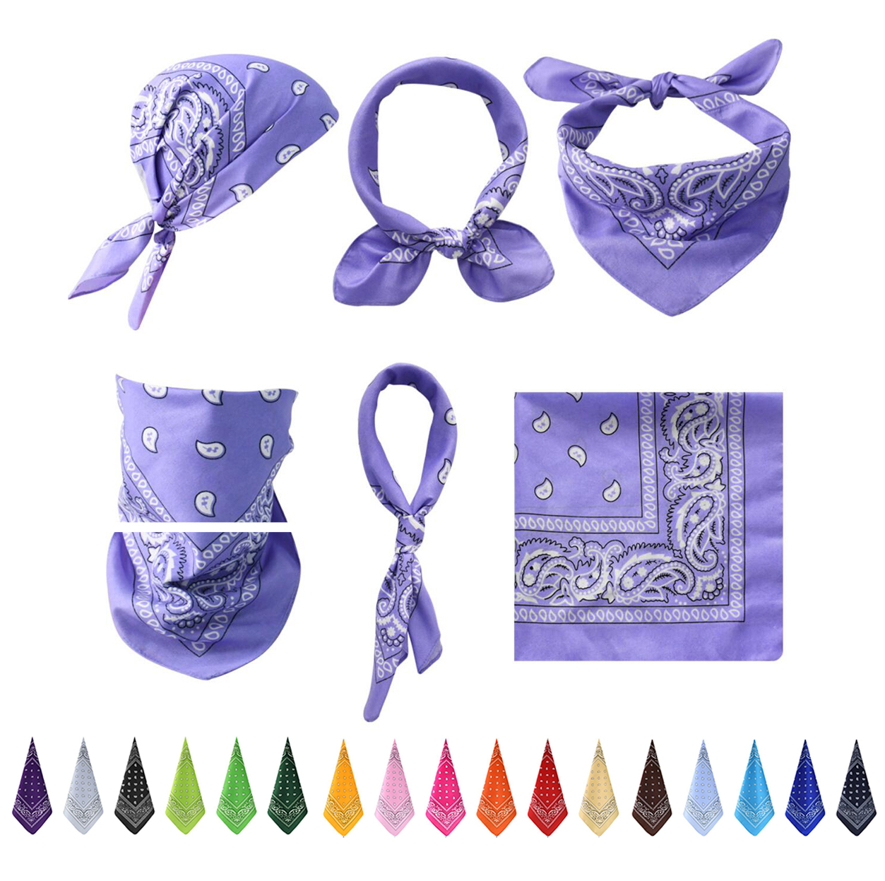 Full Color Polyester Square Bandanna 2