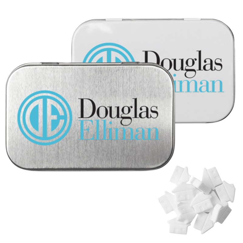 Rectangular Tin with House Shaped Mints 6