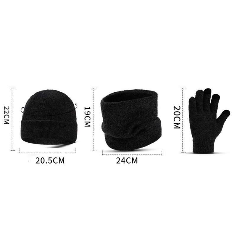 Winter Beanie Hat Scarf and Gloves Set 2