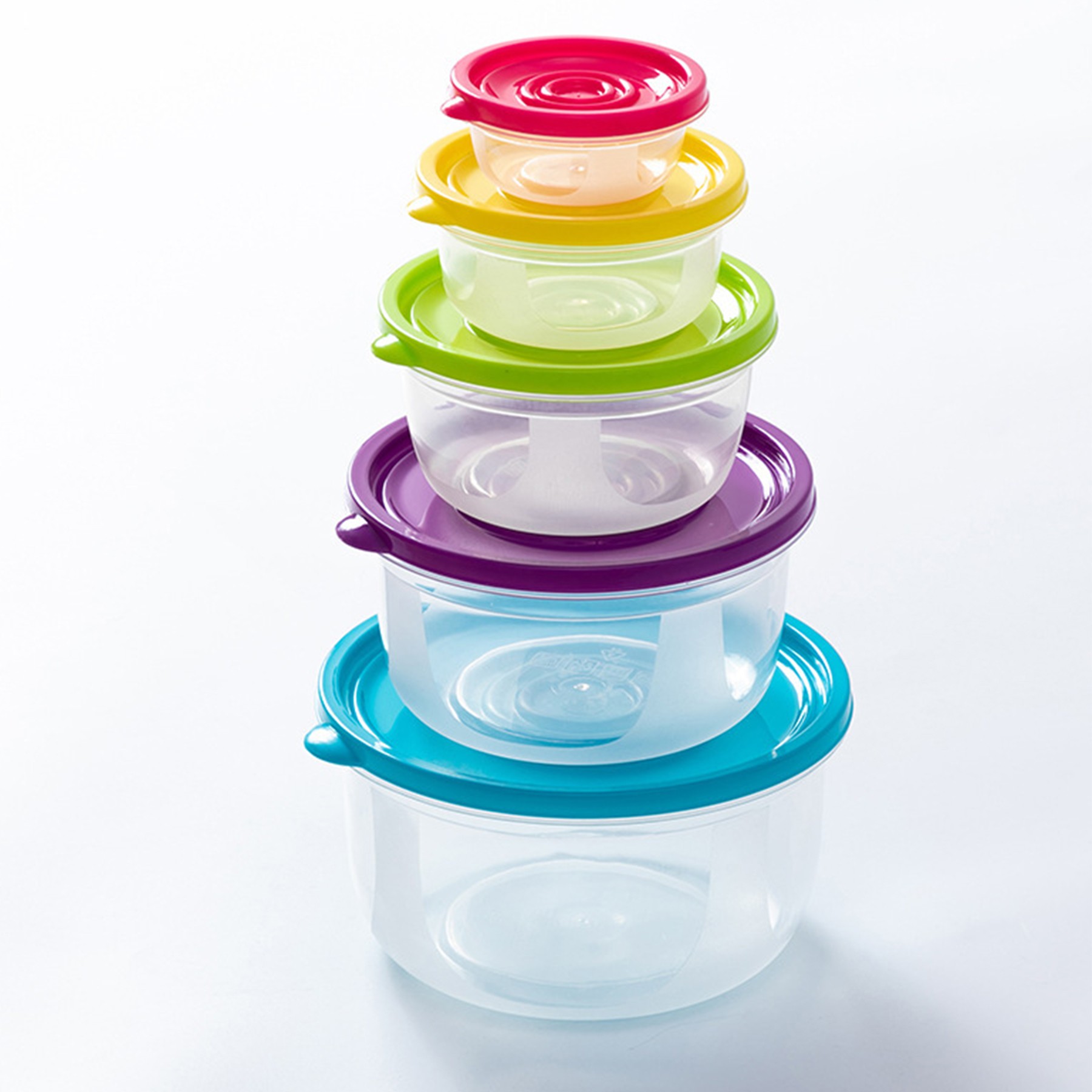 5-Piece Rainbow Lunch Boxes Food Storage Containers With Lids 4