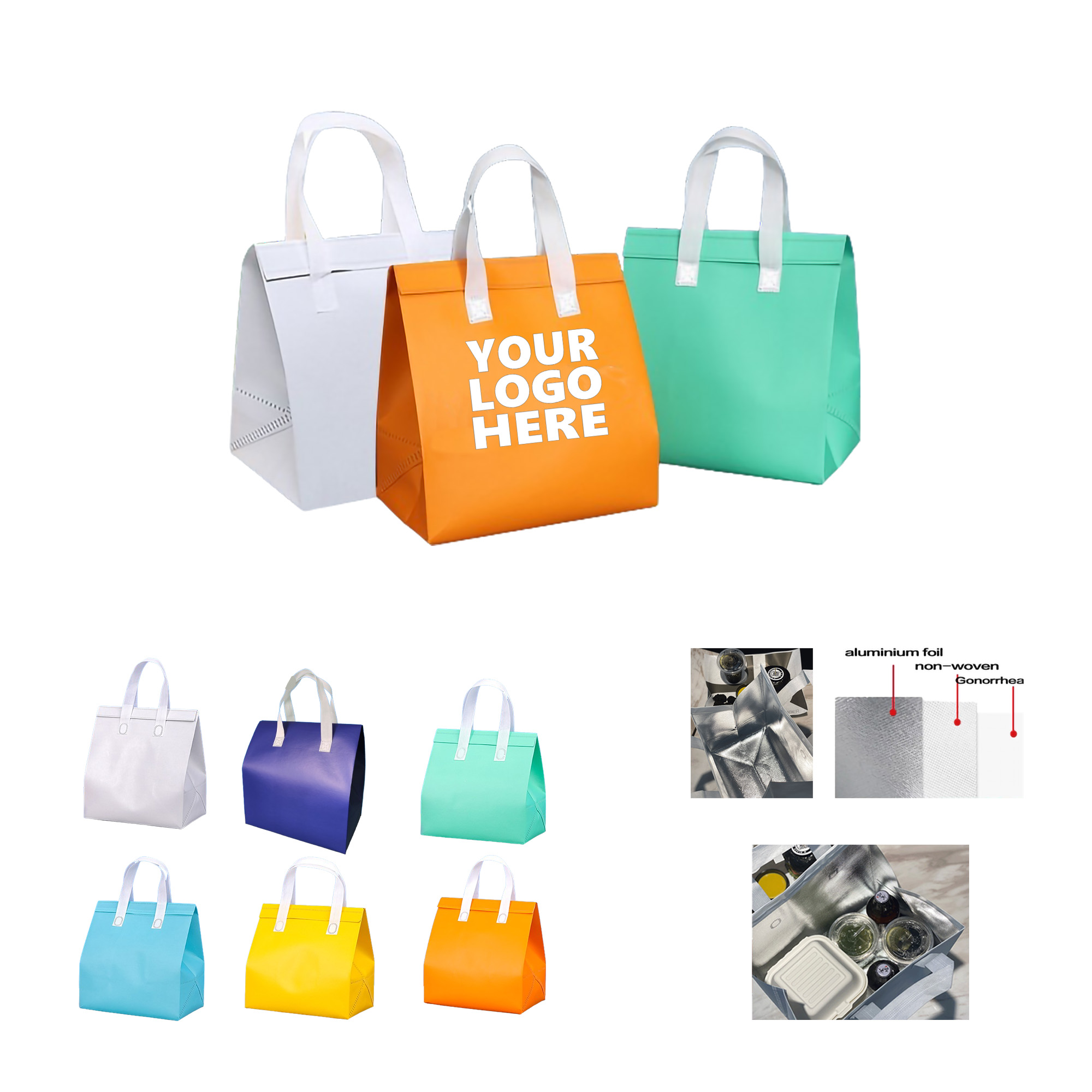 Laminated Waterproof Cooler Insulated Tote Bag MOQ50 3