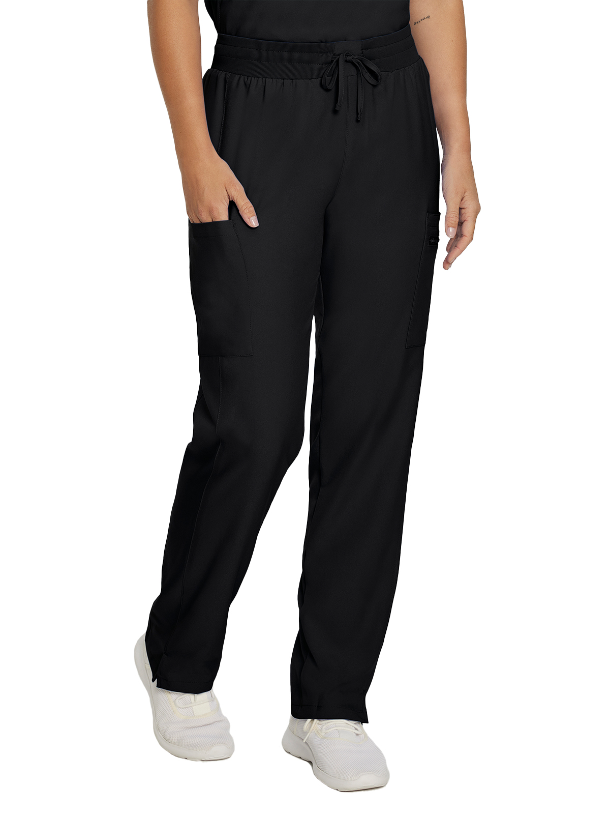 Landau - Forward - Women's Seven-Pocket Mid-Rise Rib-Knit Elastic Waist Cargo Pant 62