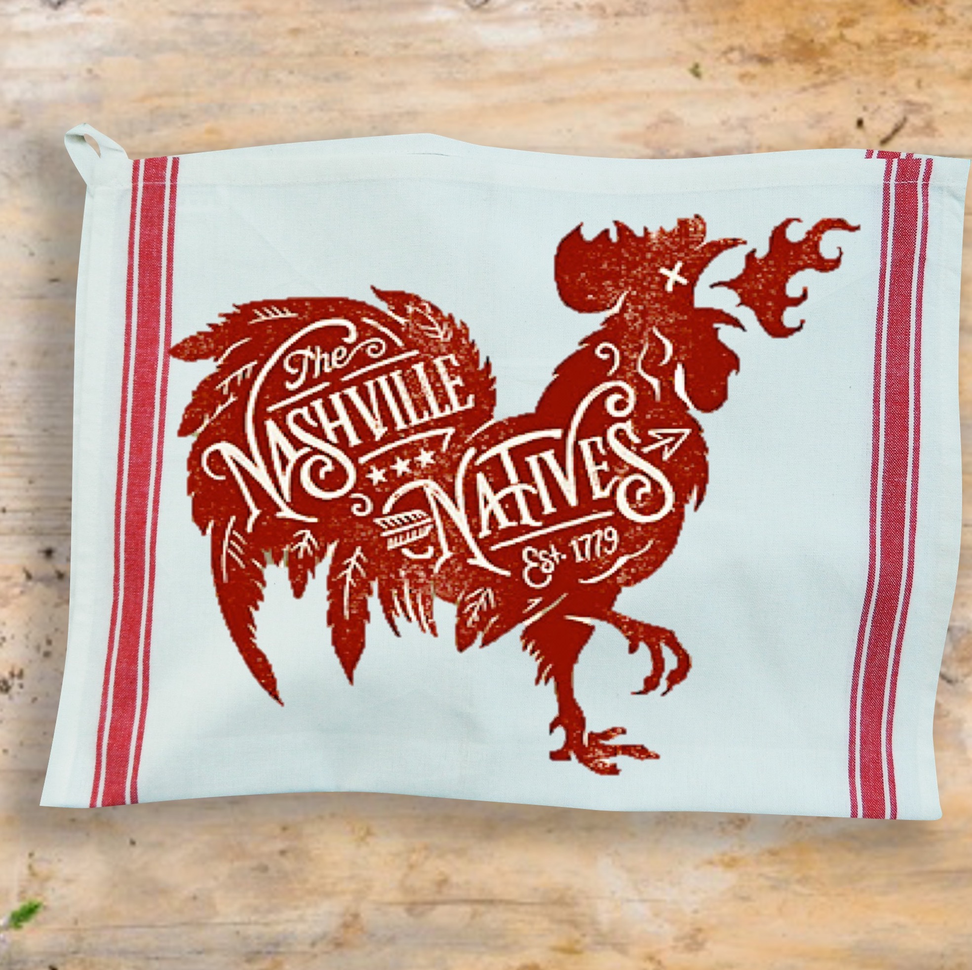 Vintage Stripped Kitchen Towel - Red Stripe 8