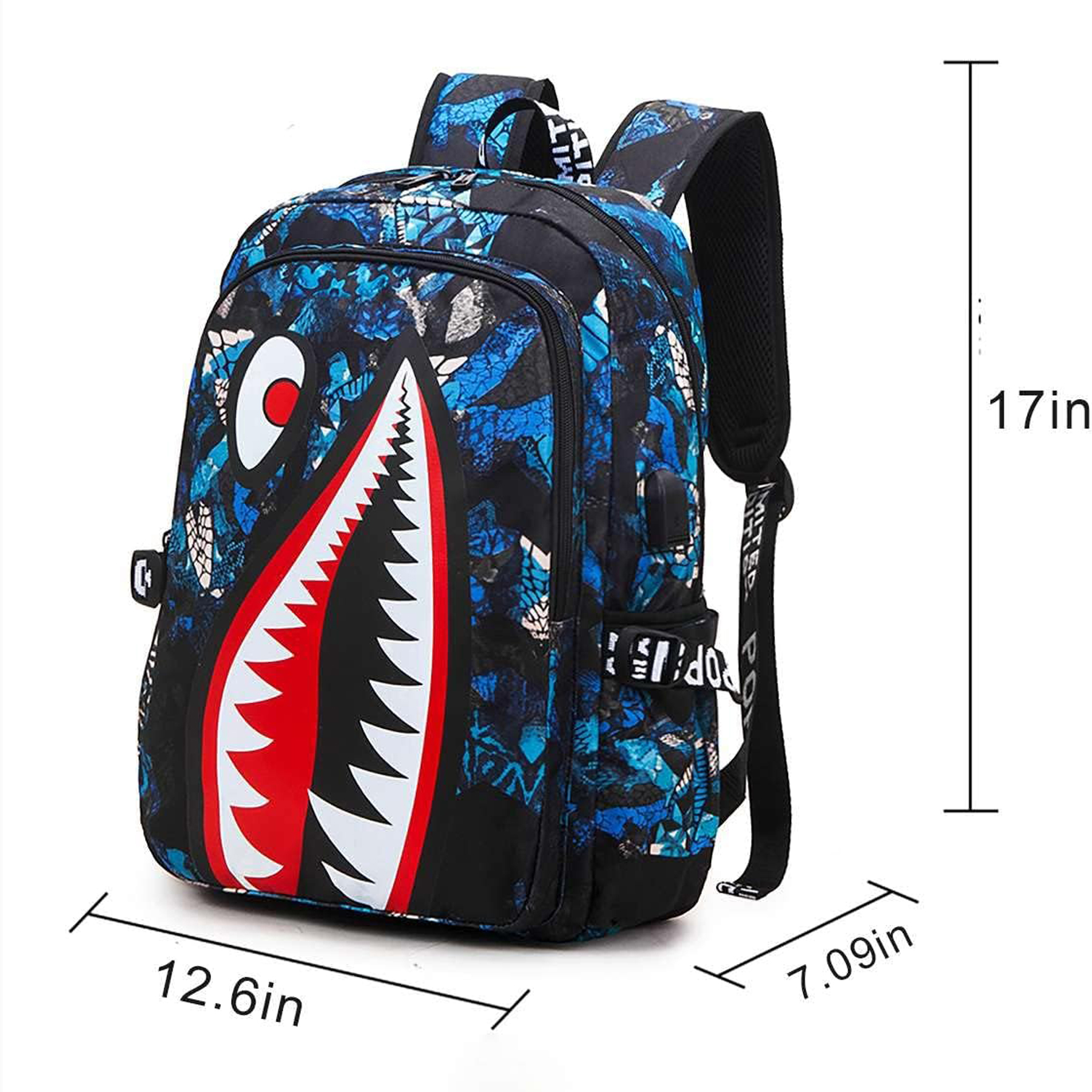 Kids Shark Backpack for School 9