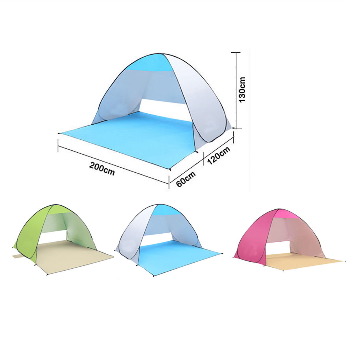 Camping Beach Tent 3-4 Persons Portable Lightweight 2