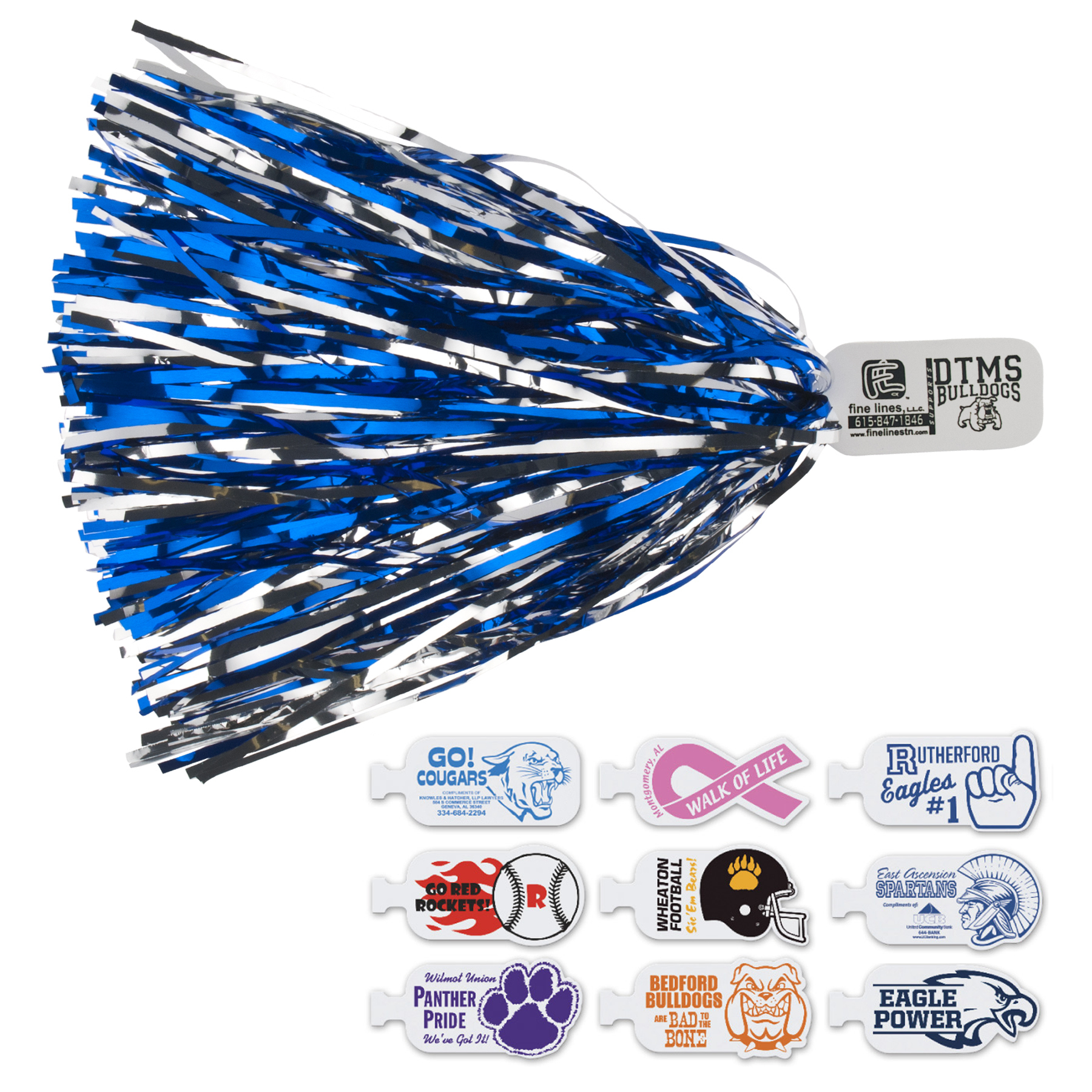 All Metallic Streamer Pom 9