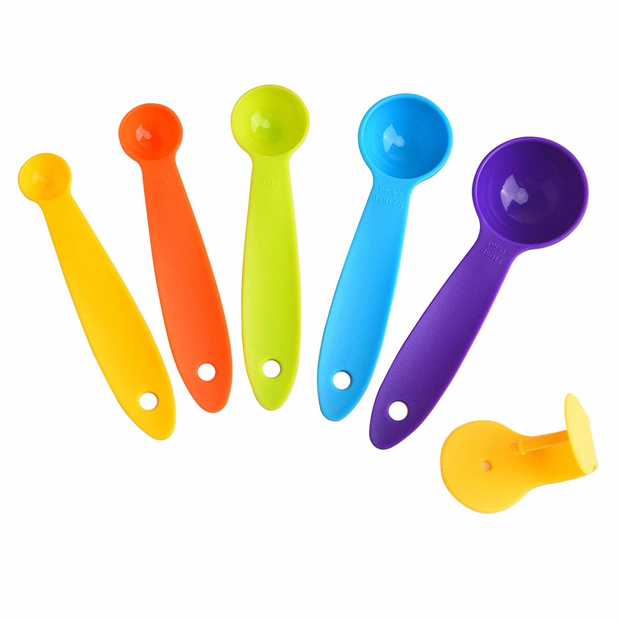 5-Piece Plastic Measuring Spoon Set for Cooking Baking Portion Control 2