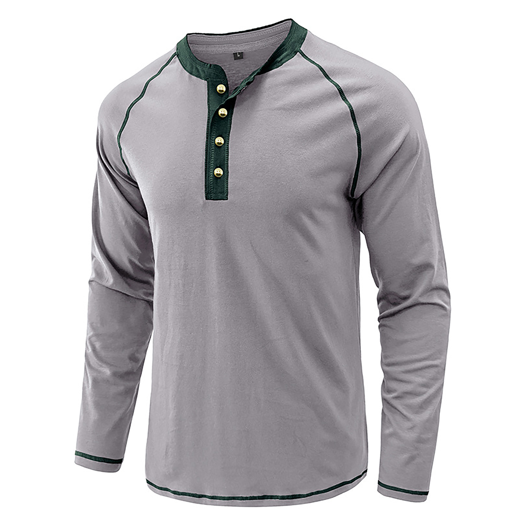 Men's Long Sleeve Henley Shirt 12