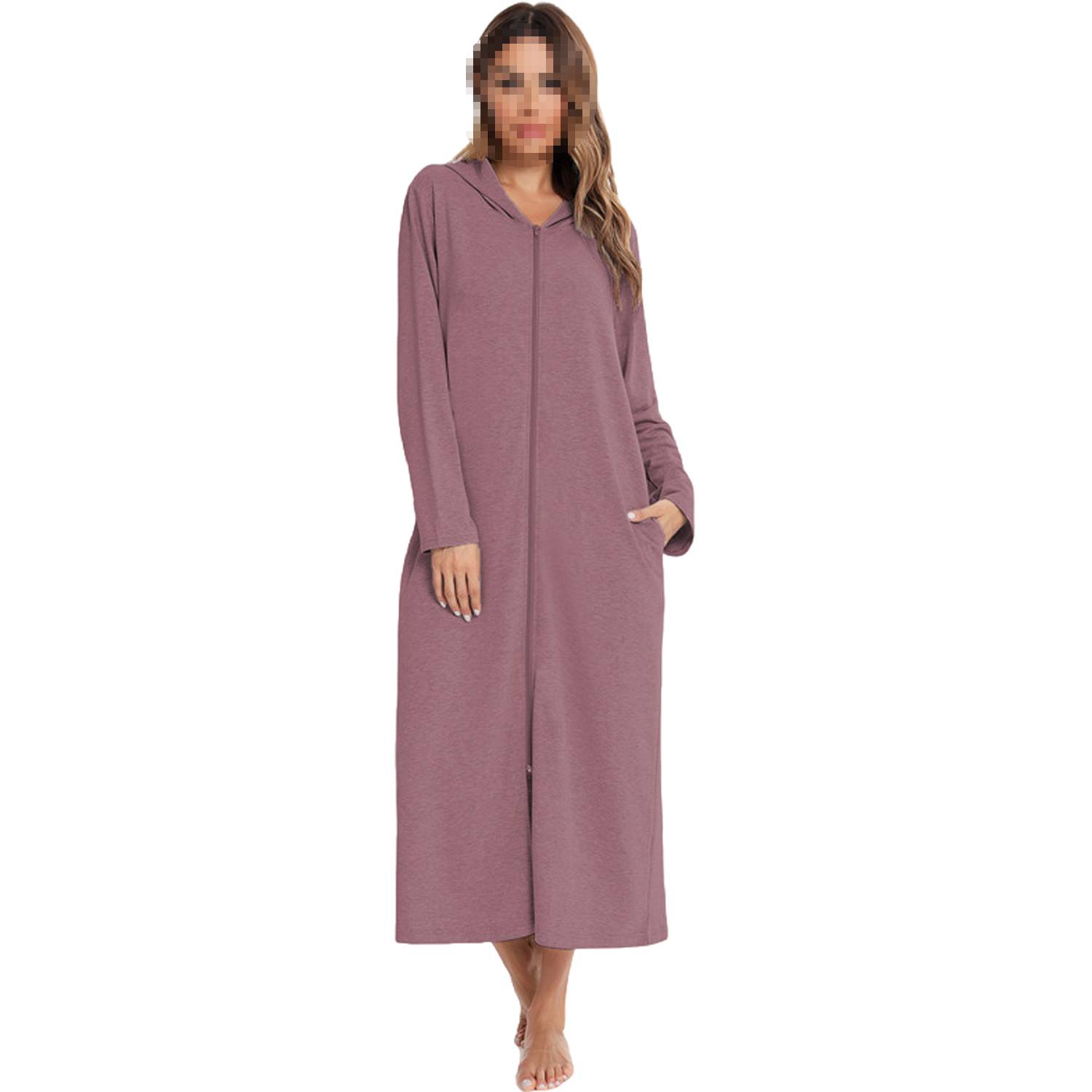 All-Season Long Zippered Housecoat Nightgown 15