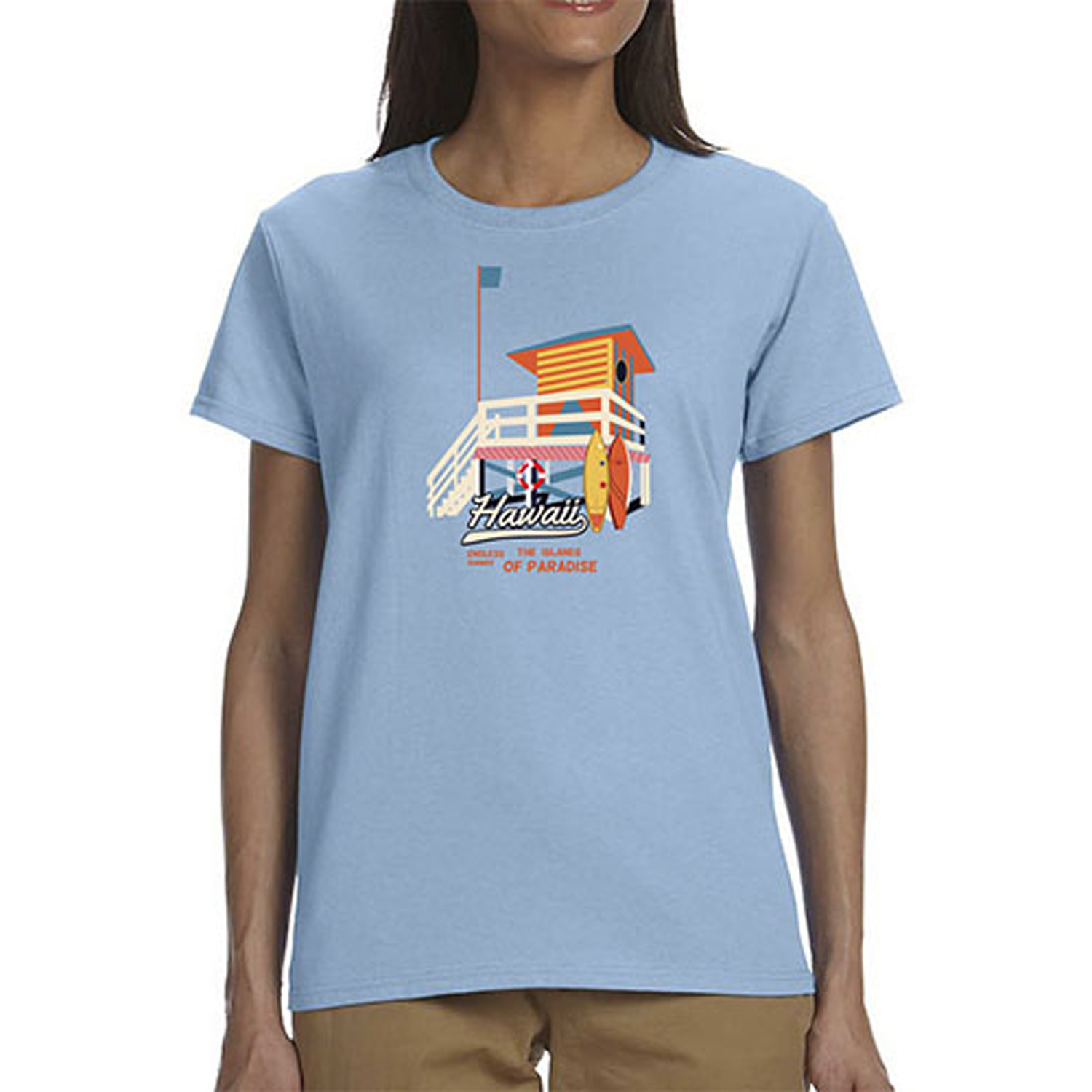 Gildan 6.1 oz 100% Cotton Preshrunk Ladies T-Shirt w/ Custom Imprint 2