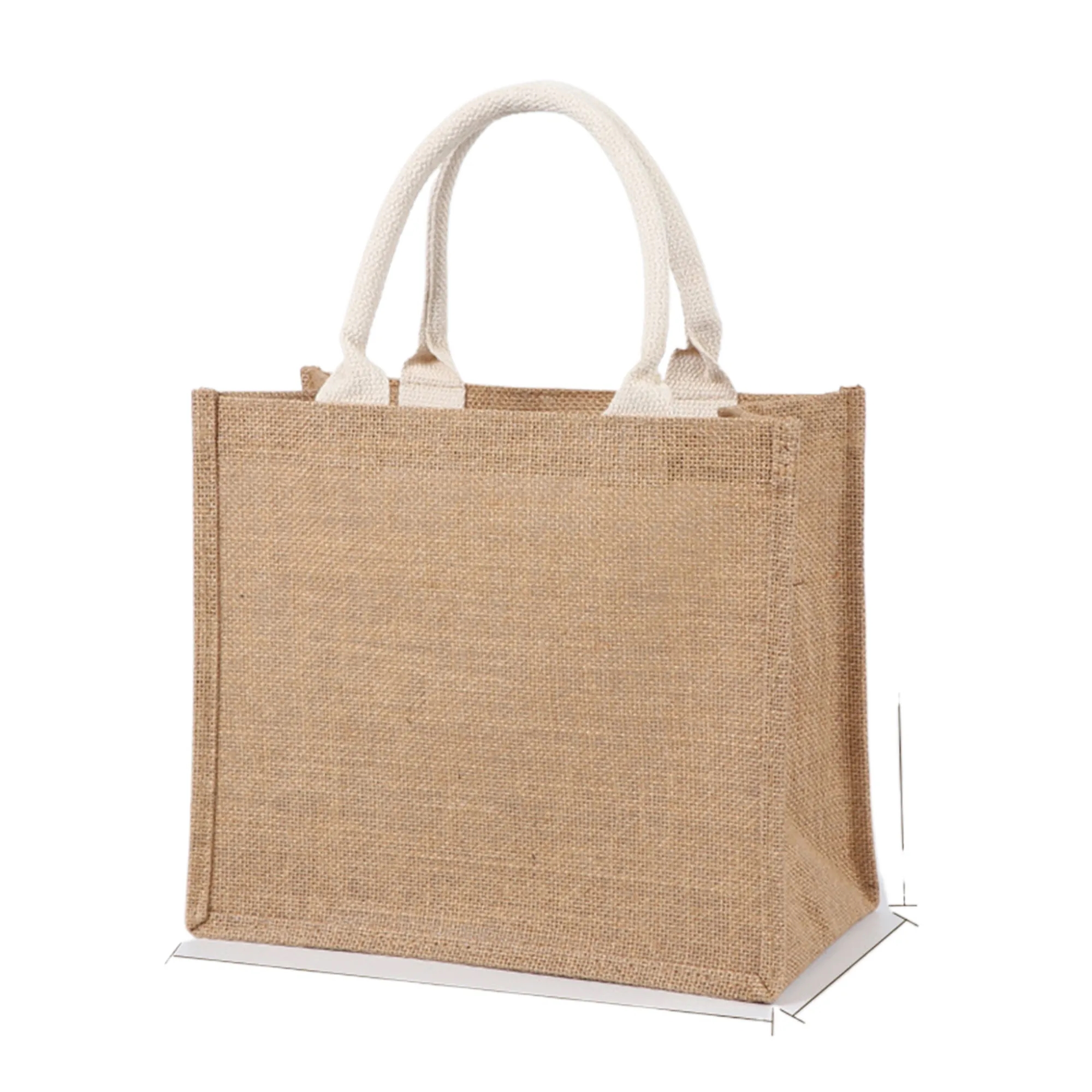 MOQ20 Jute Handbag Shopping Bag, custom tote bag with logo imprint 3