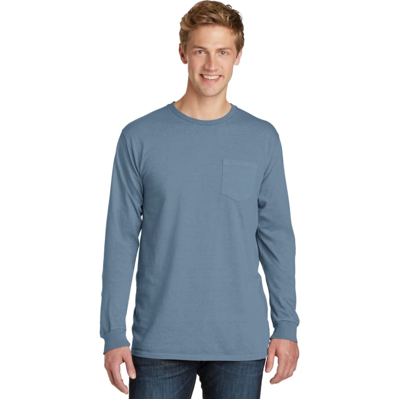 Port & Company Beach Wash Garment-Dyed Long Sleeve Pocket Tee 10
