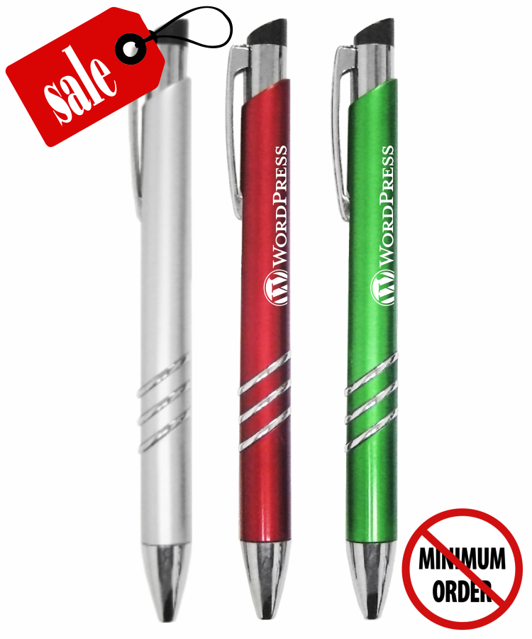 Closeout - Gentleman - Clicker Pen w/ Silver Trim 1