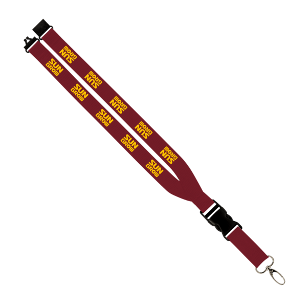Maverick 1" Polyester Lanyard w/ Slide Buckle Release, Silver Metal Oval & Convenience Release 19