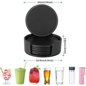 Premium Thickened Leather Drink Coasters Set of 6 2