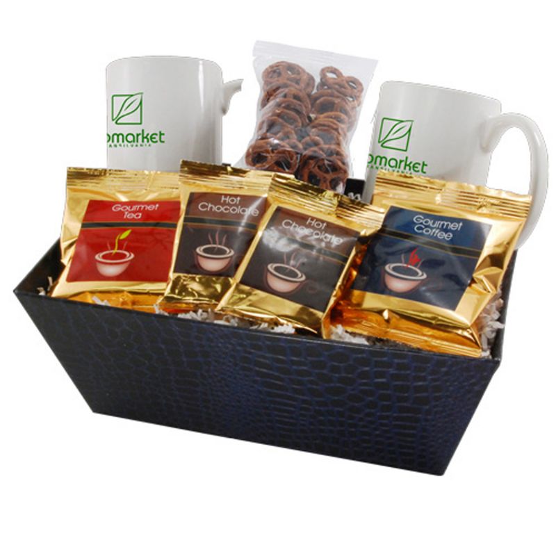 Tray w/ Mugs and Mini Pretzels