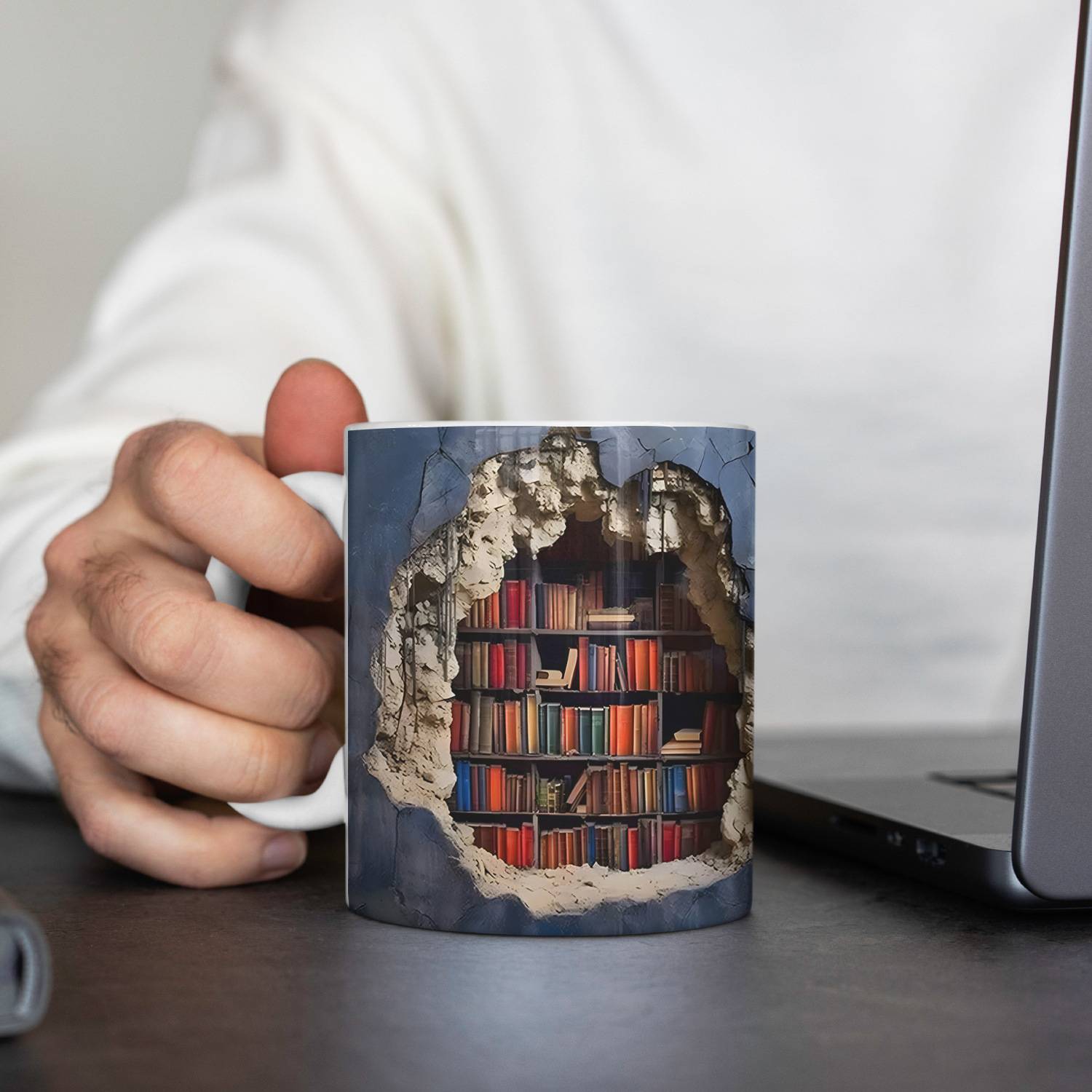 11Oz 3D Effect Bookshelf Ceramic Mug 4