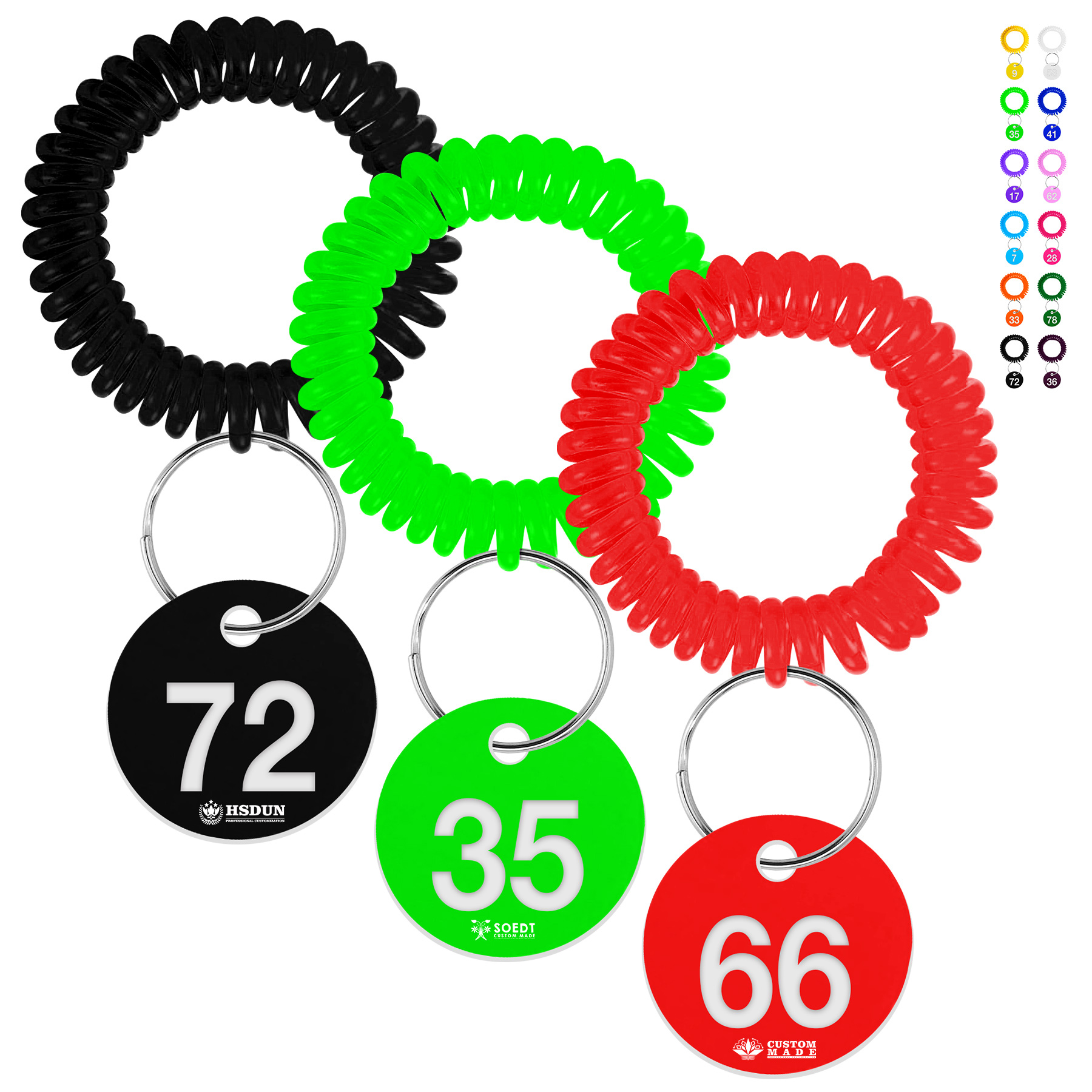 EVA Plastic Spring Number Plate Keychain 6