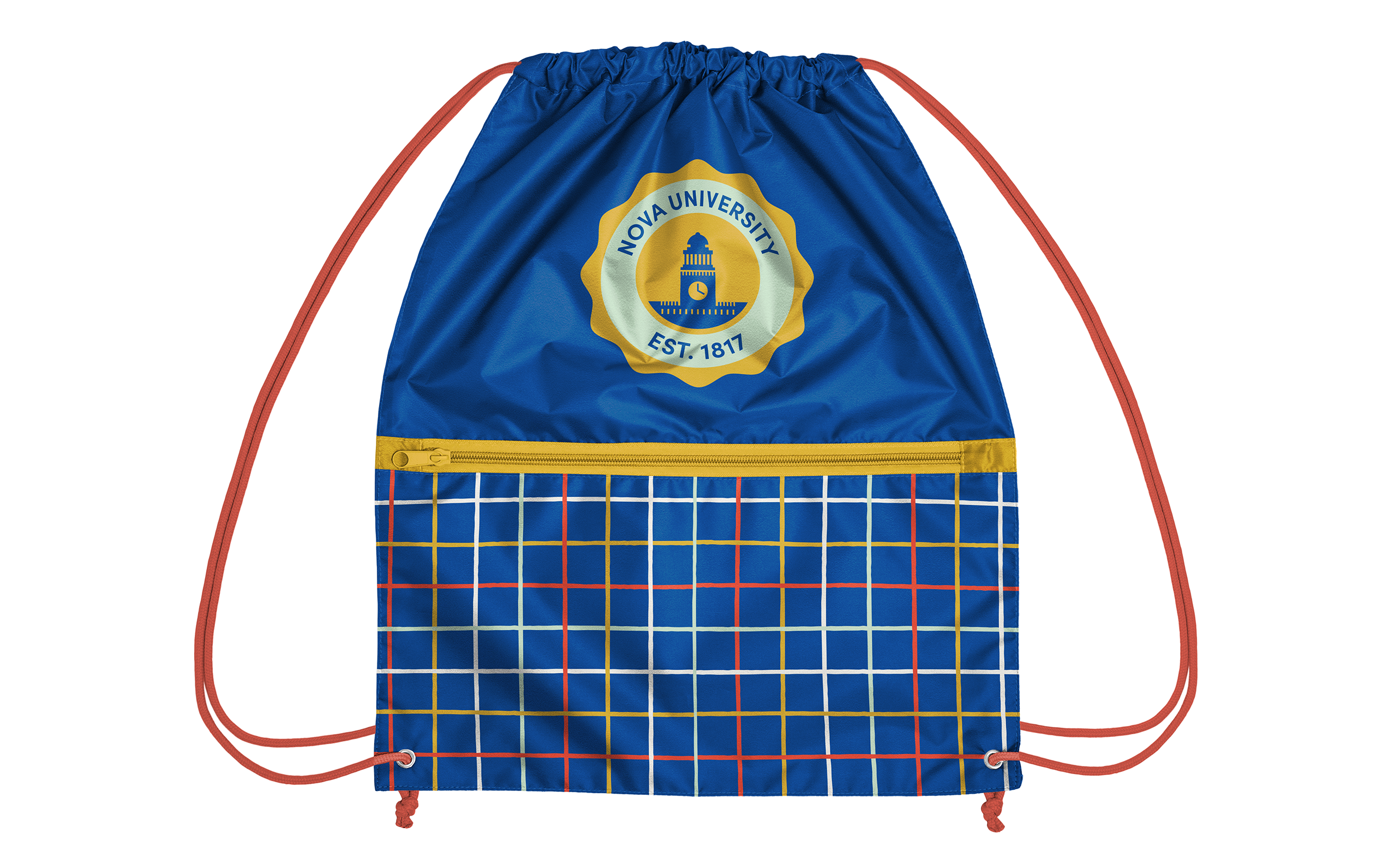 Recycled Zipper Drawstring Bag with Custom PMS Strings