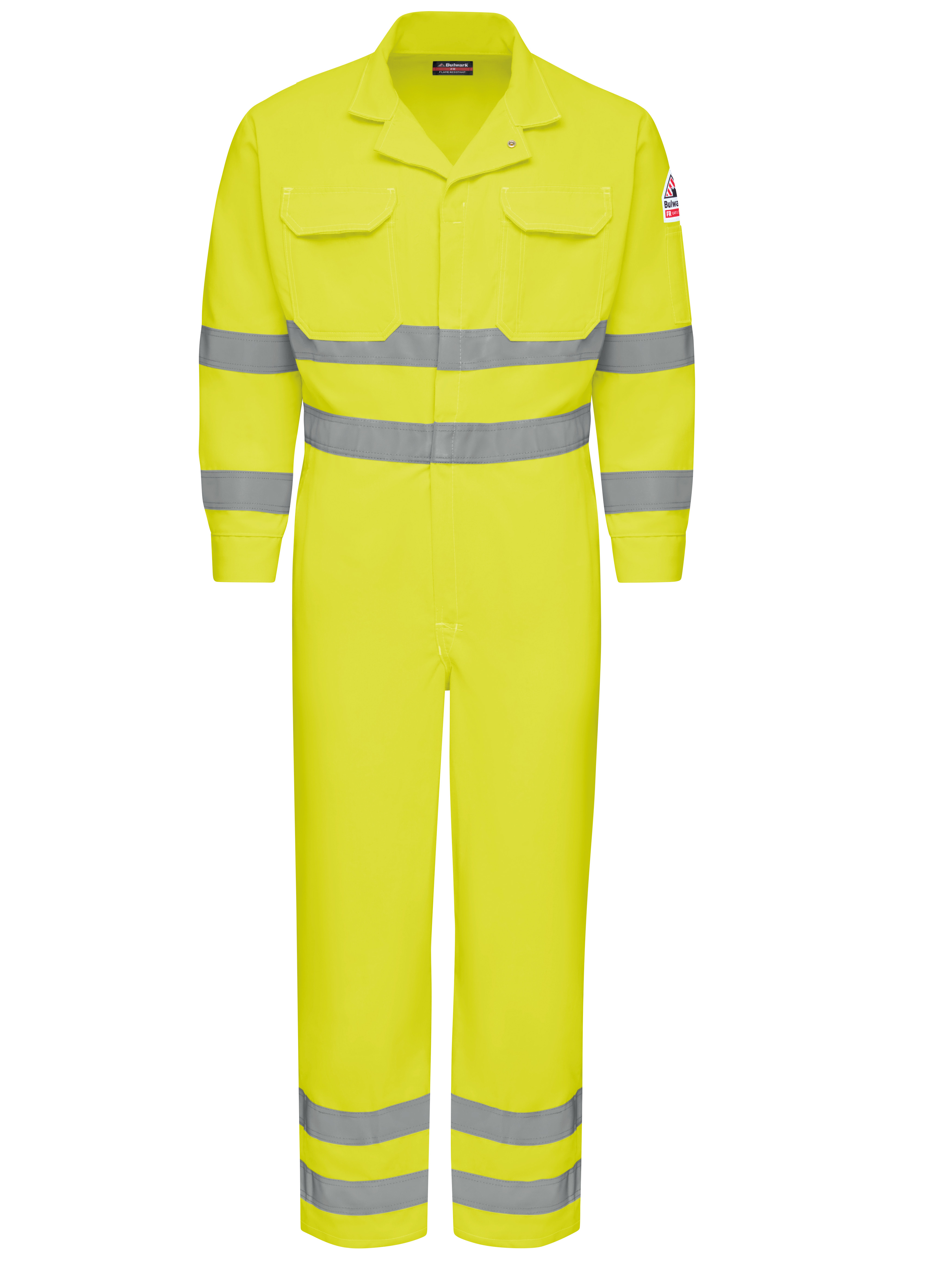 Bulwark® Men's Lightweight FR Hi-Visibility Deluxe Coverall with Reflective Trim 1