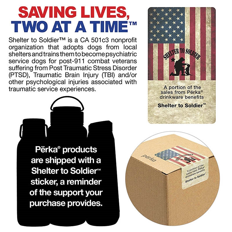 Perka® Rex Fresh 24 oz. Double Wall, Recycled Stainless Steel Water Bottle