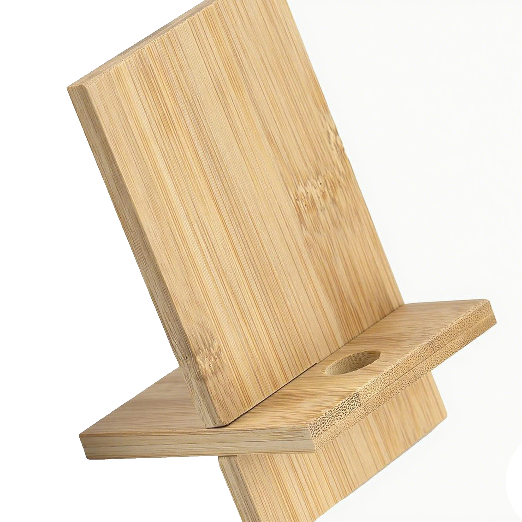 Detachable Wood Phone Stand With Cable Slot 5.4" x 3.2" 3