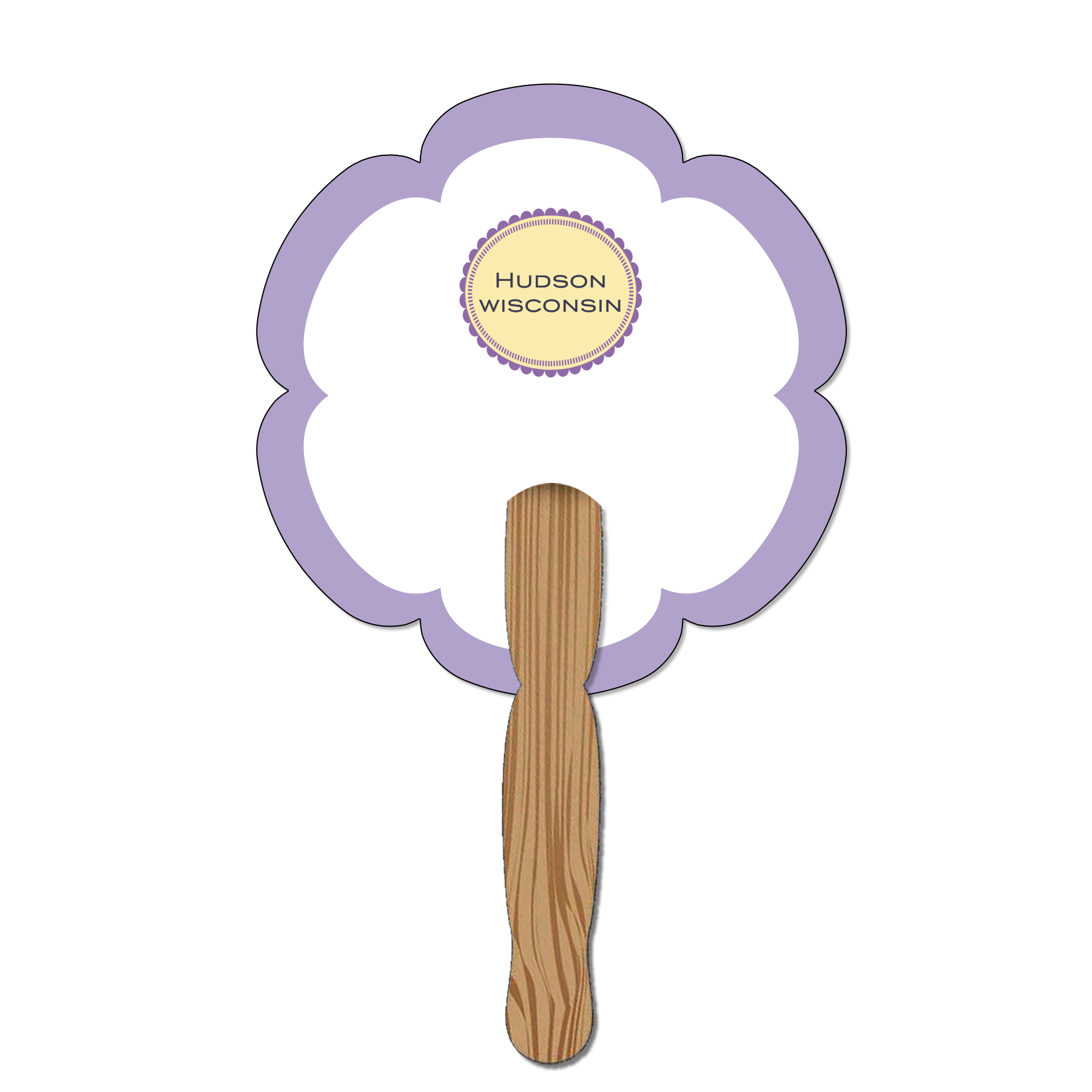 Hand Held Paper Fan - Flower 2 8