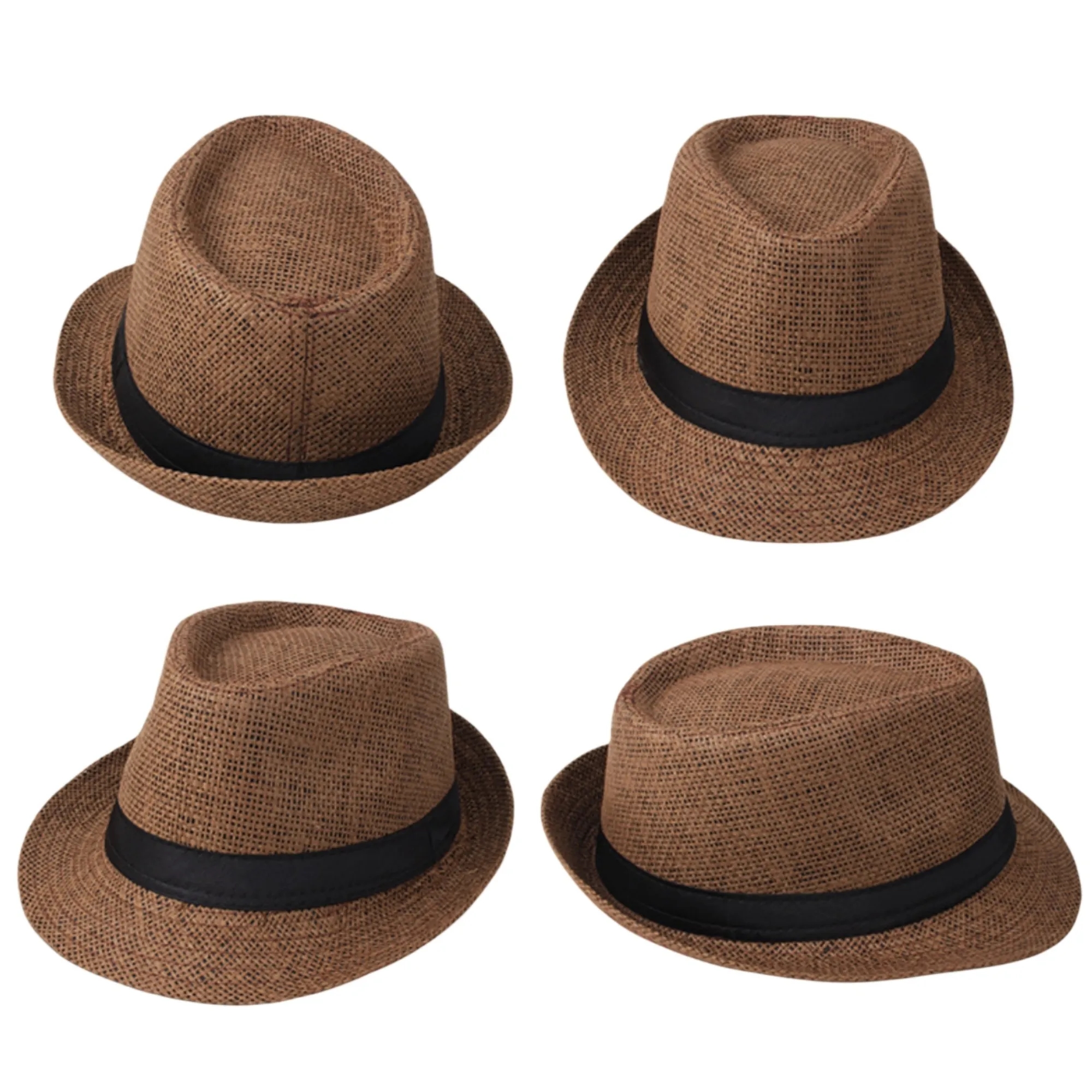 Natural Straw Fedora Hat 10