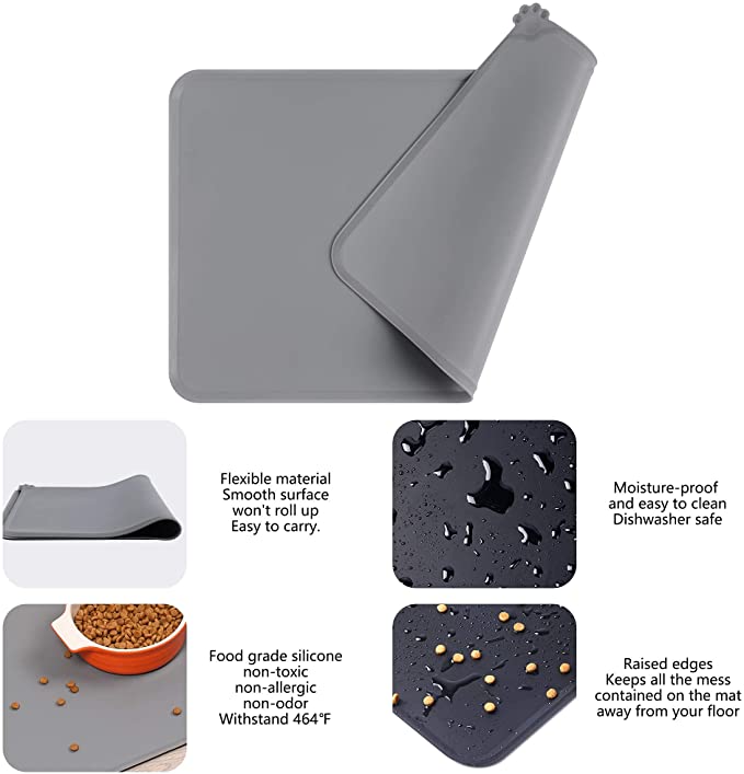 Thickened Waterproof Silicone Feeding Mat Placemat Pad For Car Pet Puppy Eating 9