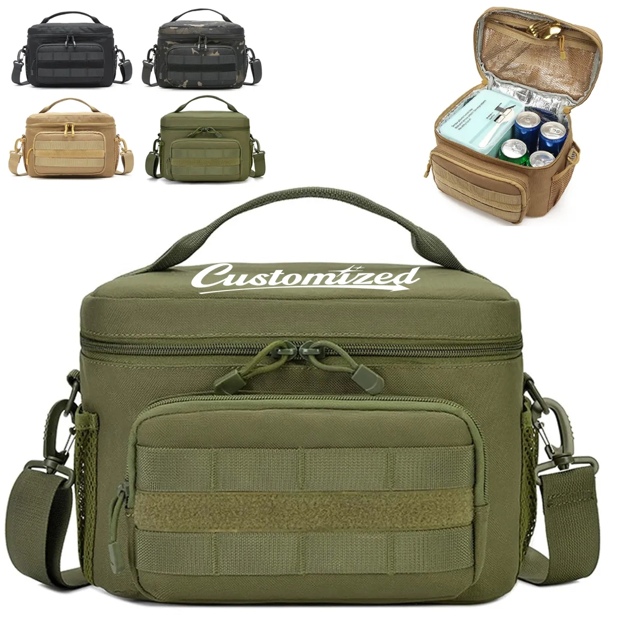 Tactical MOLLE Camouflage Insulated Lunch Cooler Bag 7