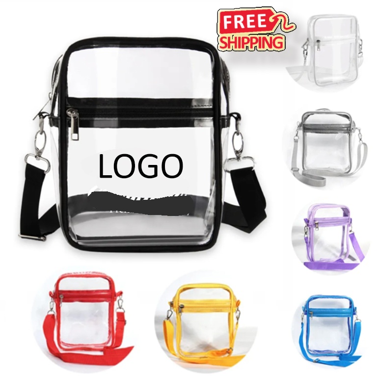 Custom Logo Clear PVC Satchel Bag Bulk Wholesale Stadium Approved Waterproof Tote 2