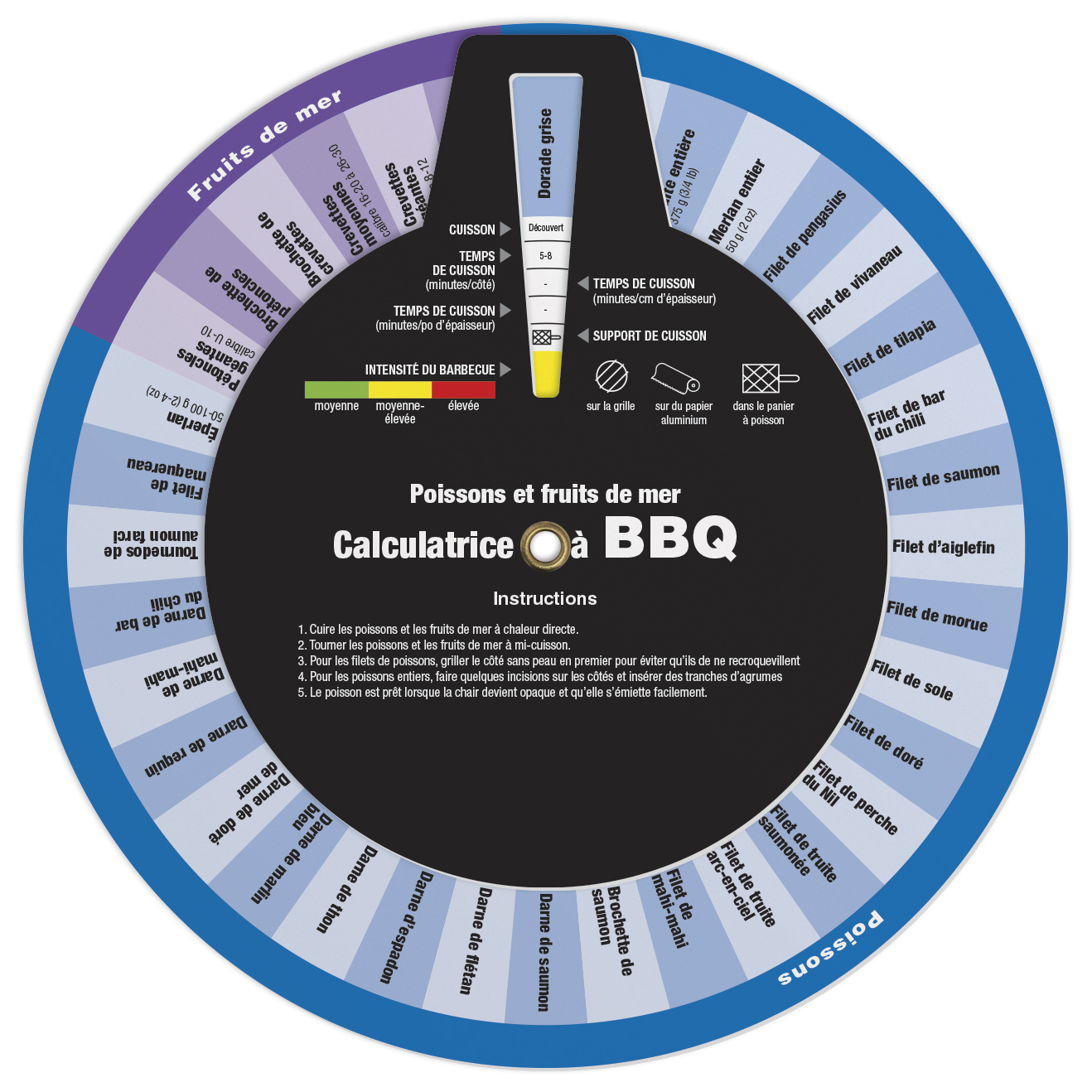 3 Wheel Barbecue Cooking Calculator (French Model), Full Colour 2