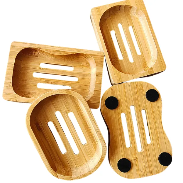Bamboo Soap Dish Tray 4 Shapes 6