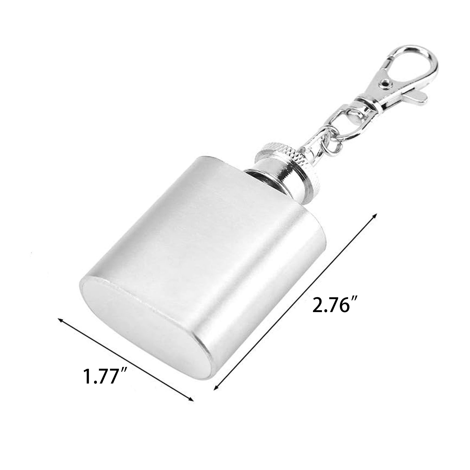 Mini 1oz Stainless Steel Hip Flask Keychain 1