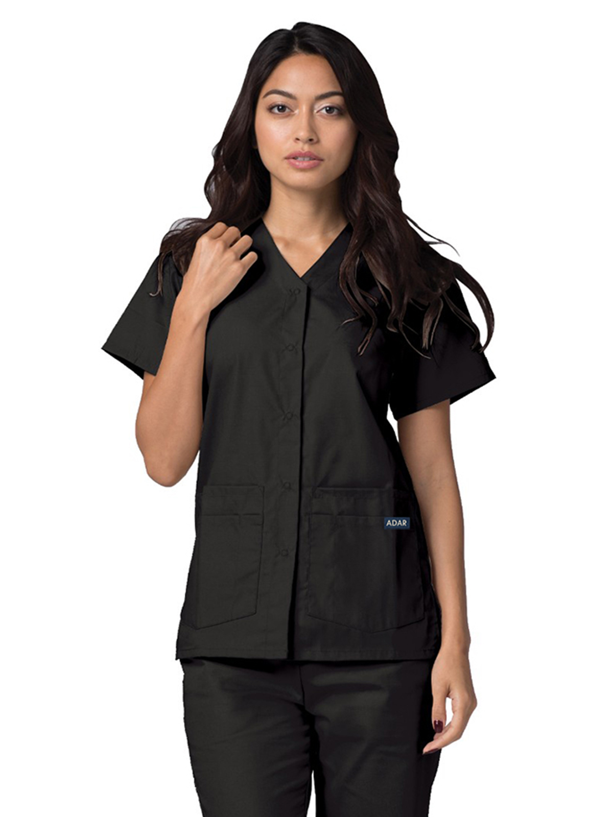 Adar - Universal - Women's Double Pocket Snap Front Top 10