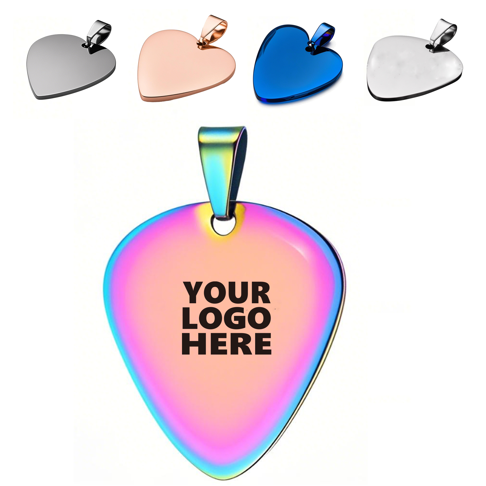 Guitar Plectrum Necklace Made of Stainless Steel 3