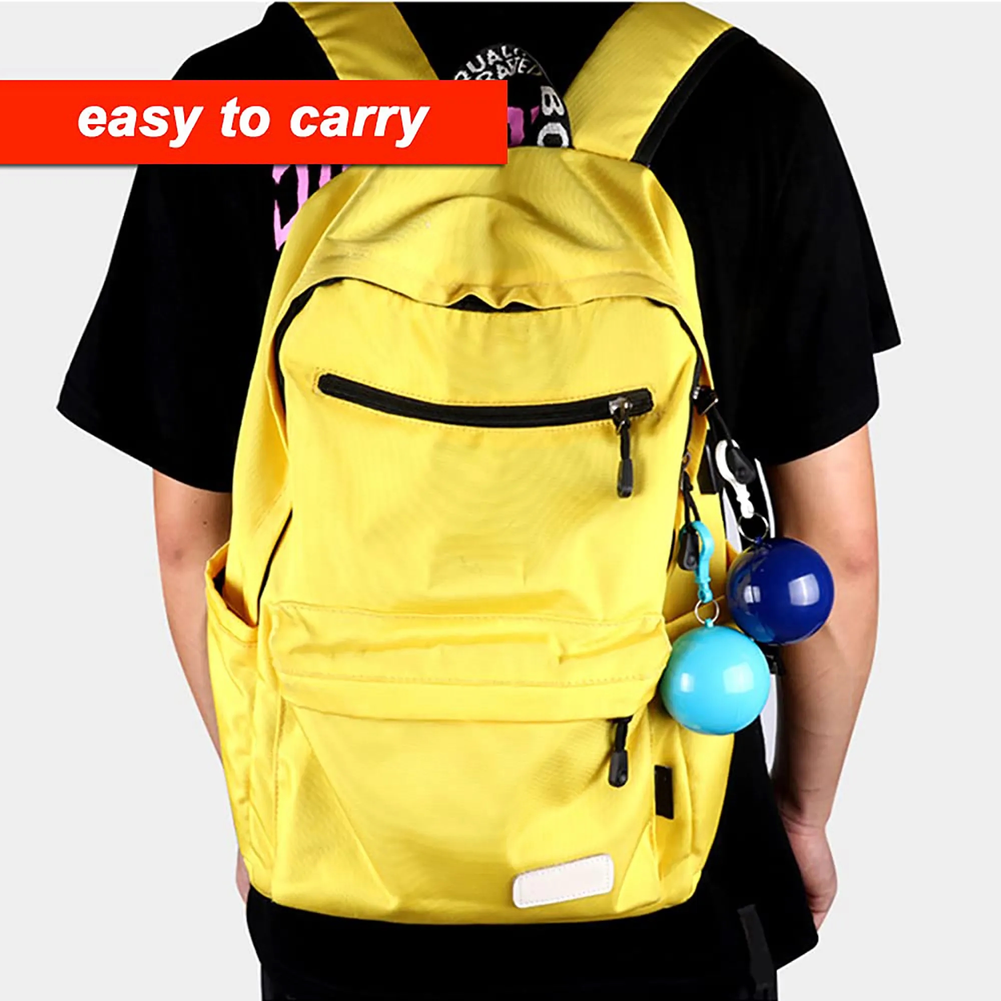 Disposable Raincoat Poncho Portable Ball Keychain 6