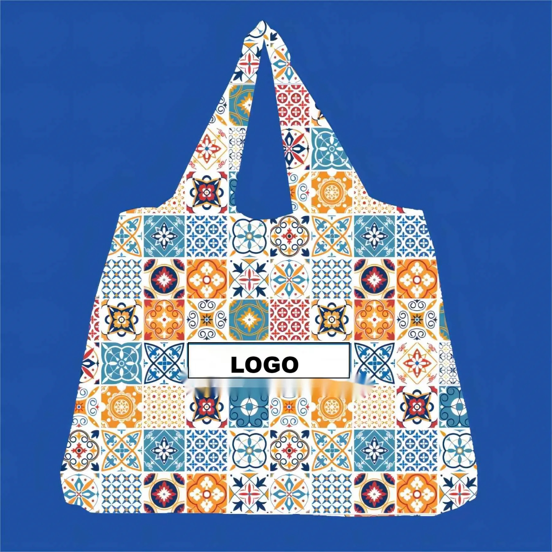 Printed Shoulder Fold Up Shopping Tote Bag 4
