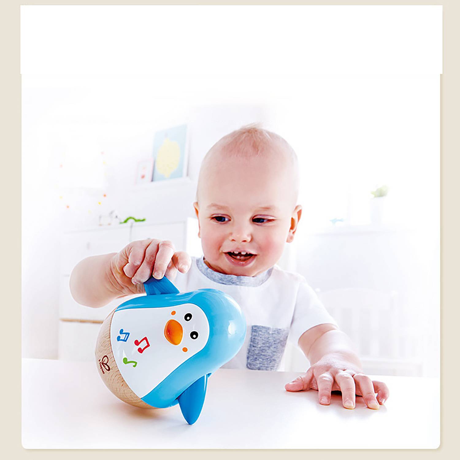 Baby Wooden Musical Penguin Wobbly Toy 6