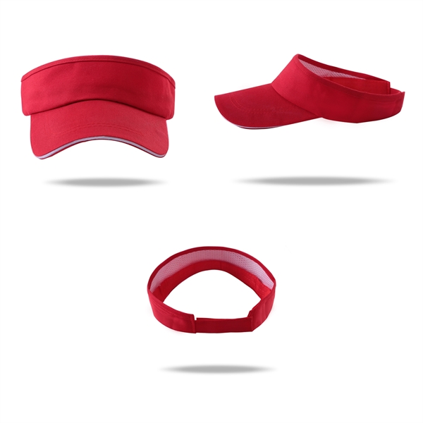 Stock Solid Color Cotton Twill Sandwich Visor 19