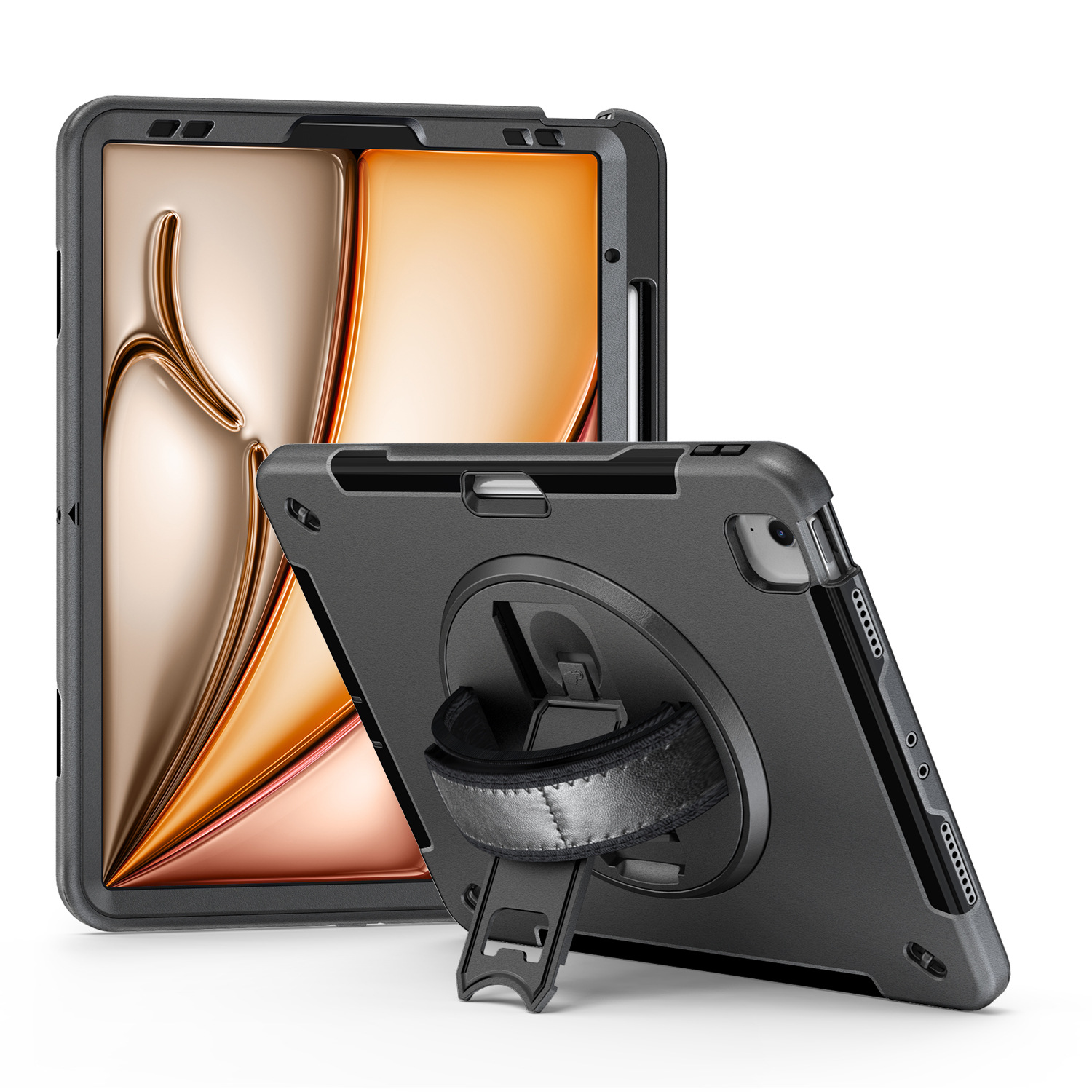 iPad 11M2 2024 Rugged Case with Hand Strap and Shoulder Strap 4
