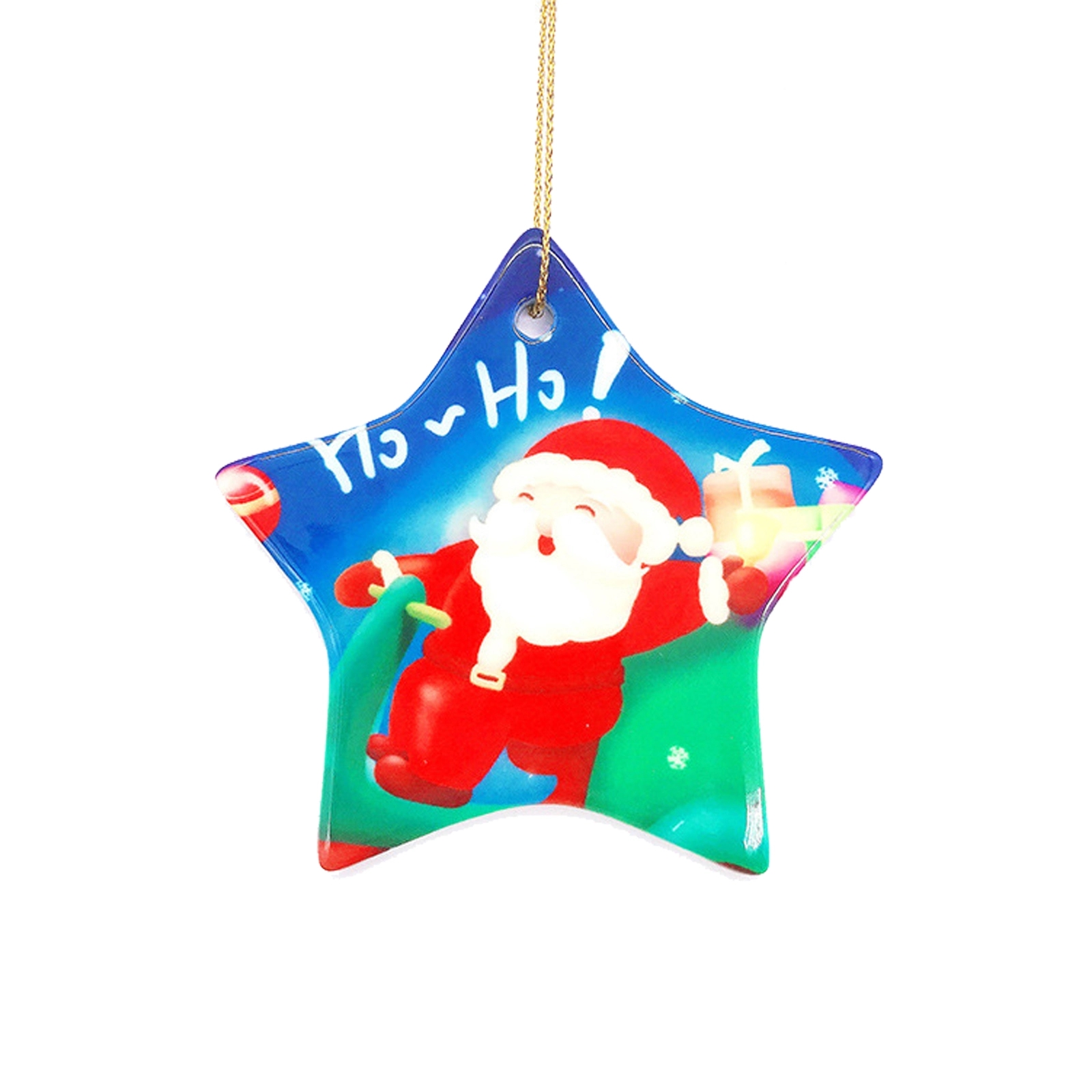 Christmas Ceramic Pendant 3" Heart-Shaped Porcelain Slice 3