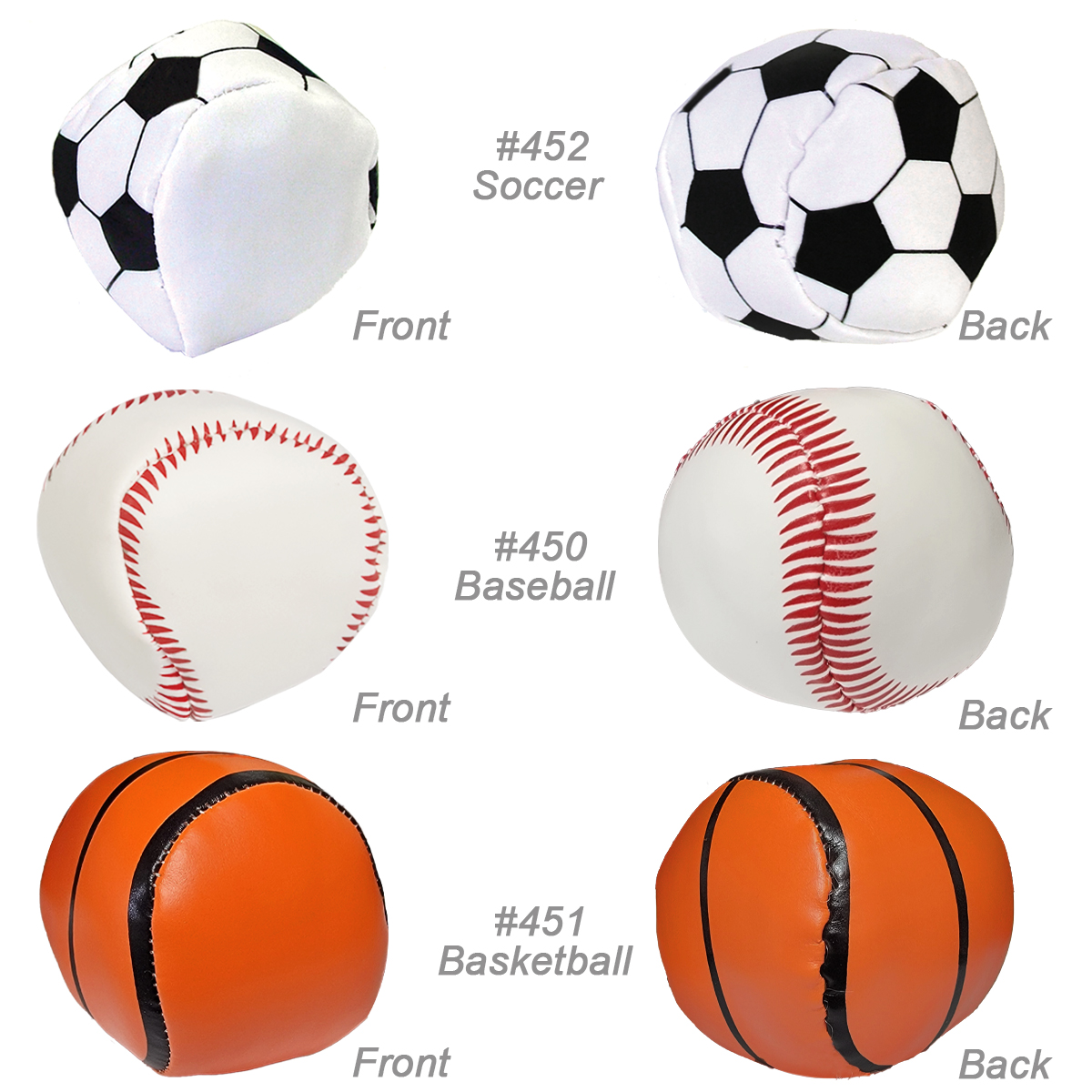 3" Squeezable Sports Balls & Stress Relievers 3