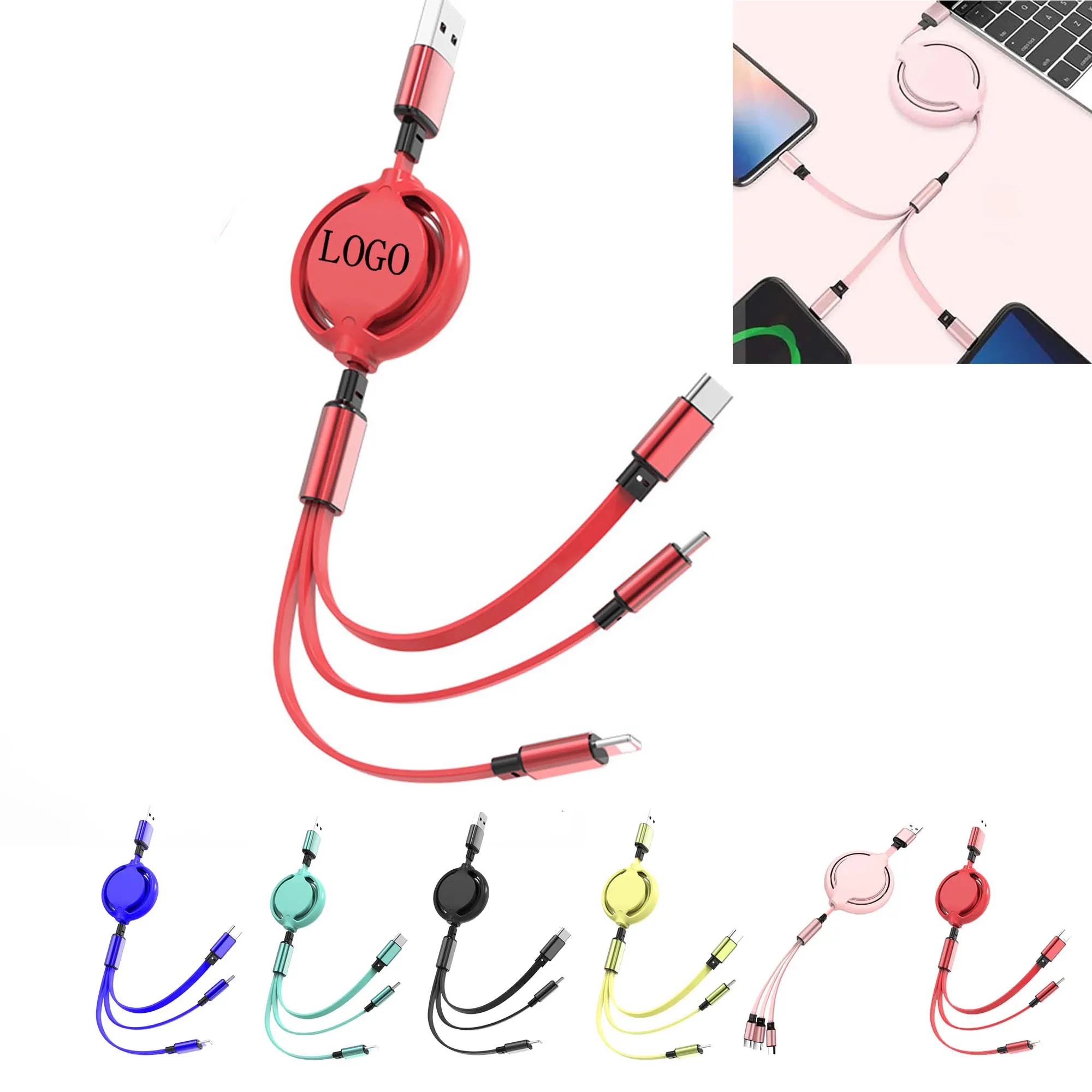 Retractable 3-In-1 Multi Charger Cable 5