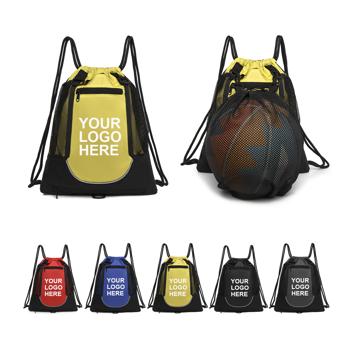 Basketball Drawstring Gym Backpack 2
