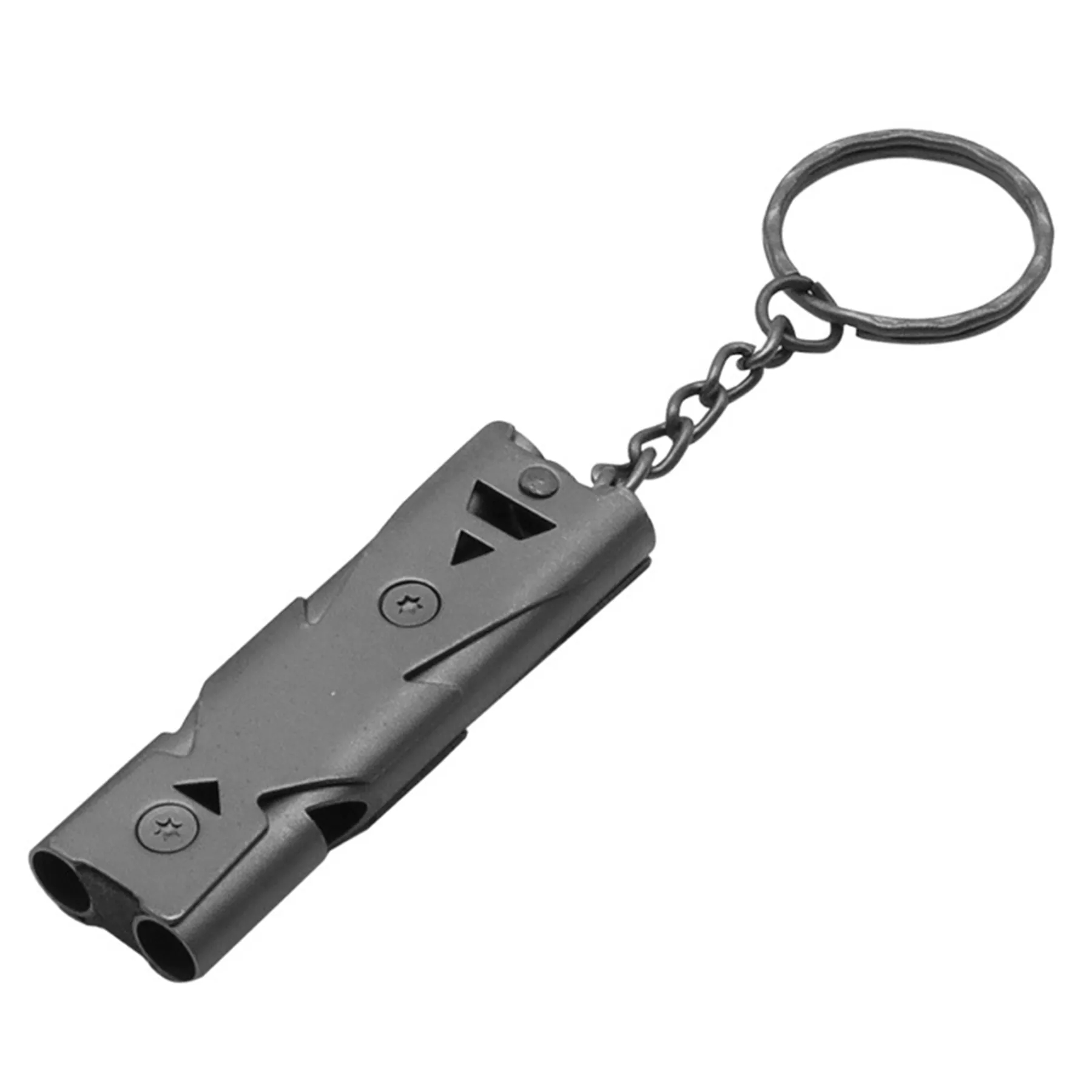 Metal Double Pipe Emergency Survival Self Defense Whistle 11
